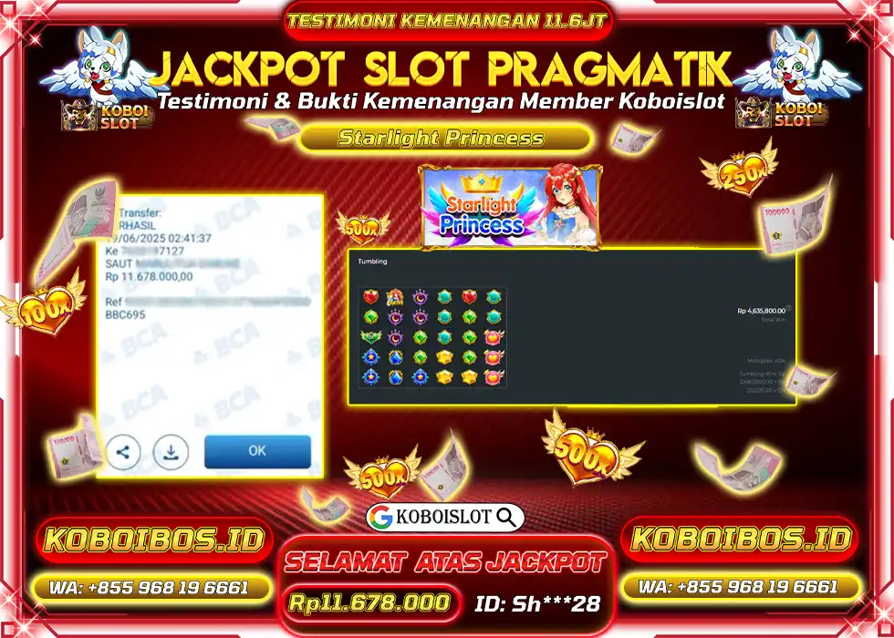 BUKTI KEMENANGAN SLOT GACOR STARLIGHT PRINCESS Rp11.678.000,- LUNAS