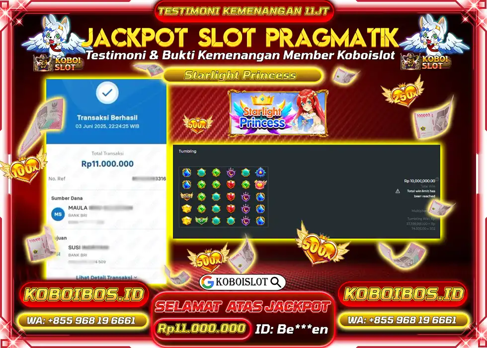 BUKTI KEMENANGAN SLOT GACOR STARLIGHT PRINCESS Rp11.000.000,- LUNAS
